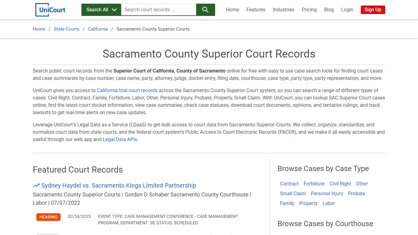 Sacramento County Superior Court Records | California ...