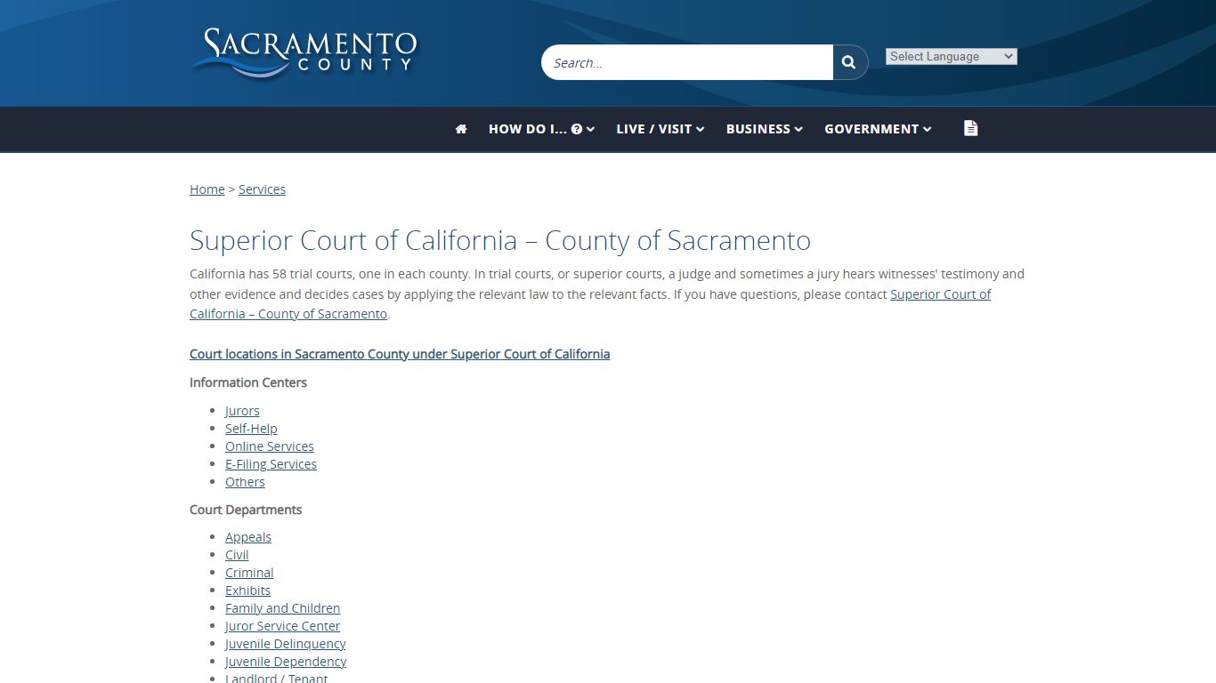 Superior Court of California – County of Sacramento